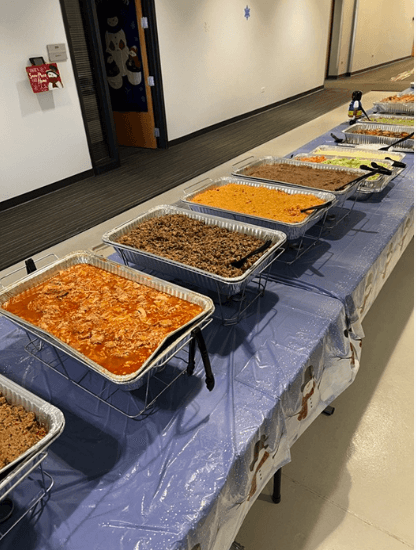 Tacos El Norte catering setup 1