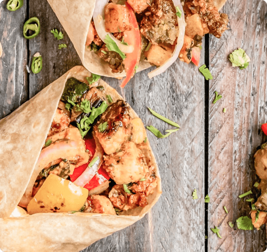 Food prepared at Tacos El Norte